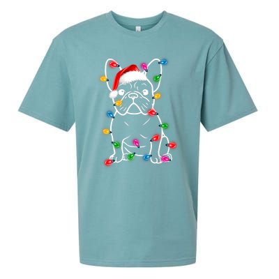 Christmas Lights Dog French Bulldog Sueded Cloud Jersey T-Shirt