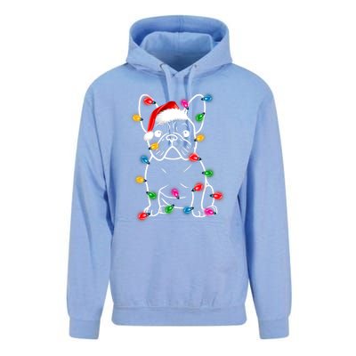 Christmas Lights Dog French Bulldog Unisex Surf Hoodie