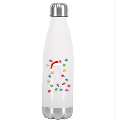 Christmas Lights Dog French Bulldog Stainless Steel Insulated Water Bottle