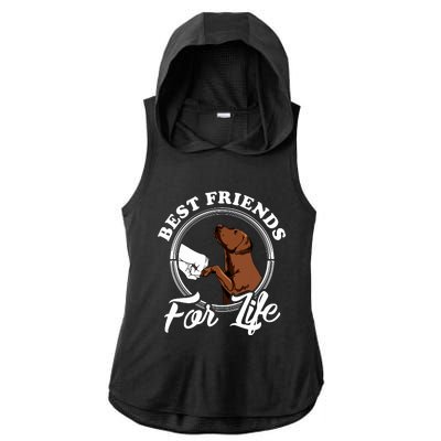 Chocolate Labrador Design Funny Chocolate Labrador Lovers Ladies PosiCharge Tri-Blend Wicking Draft Hoodie Tank