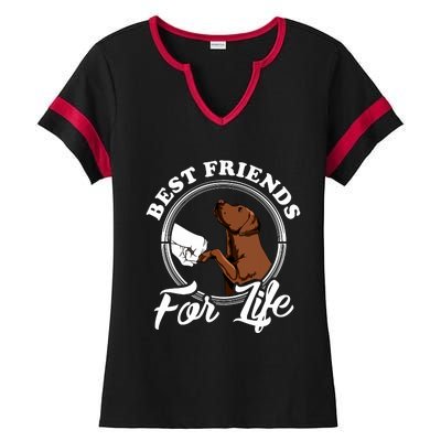 Chocolate Labrador Design Funny Chocolate Labrador Lovers Ladies Halftime Notch Neck Tee