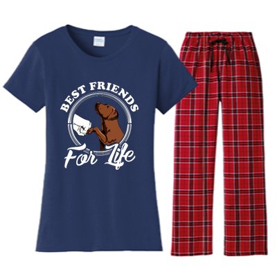 Chocolate Labrador Design Funny Chocolate Labrador Lovers Women's Flannel Pajama Set