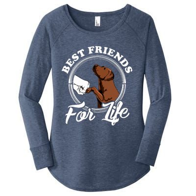 Chocolate Labrador Design Funny Chocolate Labrador Lovers Women's Perfect Tri Tunic Long Sleeve Shirt