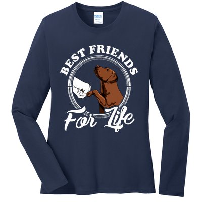 Chocolate Labrador Design Funny Chocolate Labrador Lovers Ladies Long Sleeve Shirt