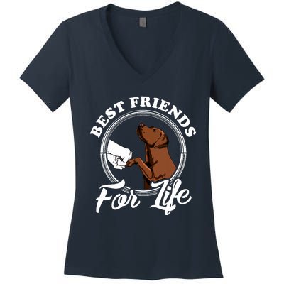 Chocolate Labrador Design Funny Chocolate Labrador Lovers Women's V-Neck T-Shirt