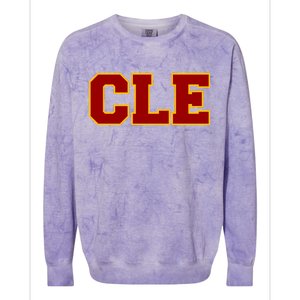 Cle Cleveland Logo Colorblast Crewneck Sweatshirt