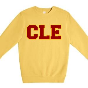 Cle Cleveland Logo Premium Crewneck Sweatshirt