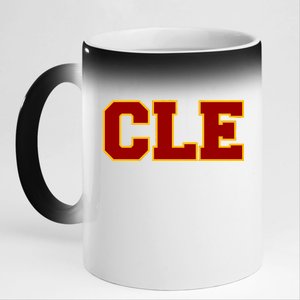 Cle Cleveland Logo 11oz Black Color Changing Mug