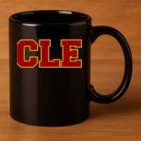 Cle Cleveland Logo 11oz C Handle Ceramic Mug