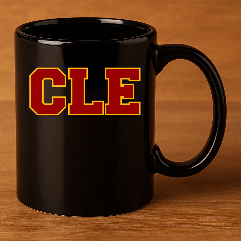 Cle Cleveland Logo 11oz C Handle Ceramic Mug