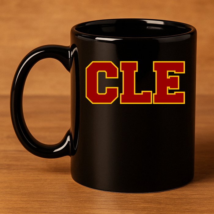 Cle Cleveland Logo 11oz C Handle Ceramic Mug
