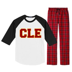 Cle Cleveland Logo Raglan Sleeve Pajama Set