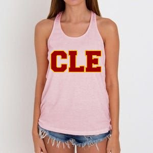 Cle Cleveland Logo Women's Knotted Racerback Tank