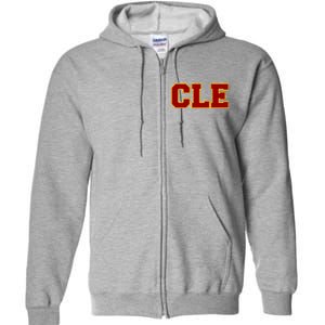 Cle Cleveland Logo Full Zip Hoodie