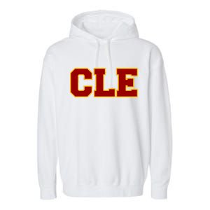 Cle Cleveland Logo Garment-Dyed Fleece Hoodie