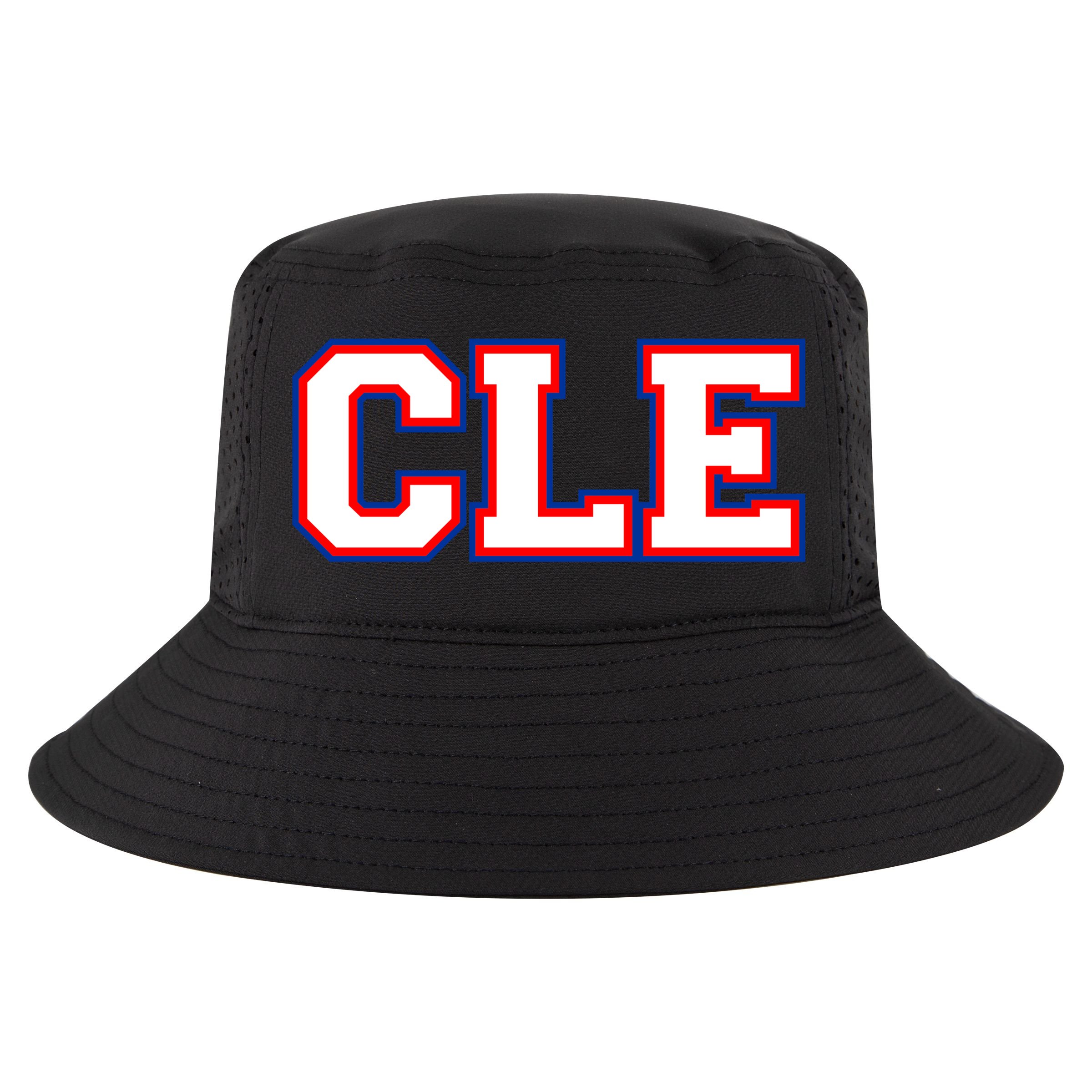 CLE Cleveland, Ohio College Letters Baseball Colors Cool Comfort Performance Bucket Hat