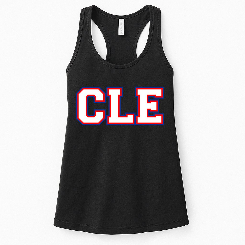 CLE Cleveland, Ohio College Letters Baseball Colors Womens Tank Top