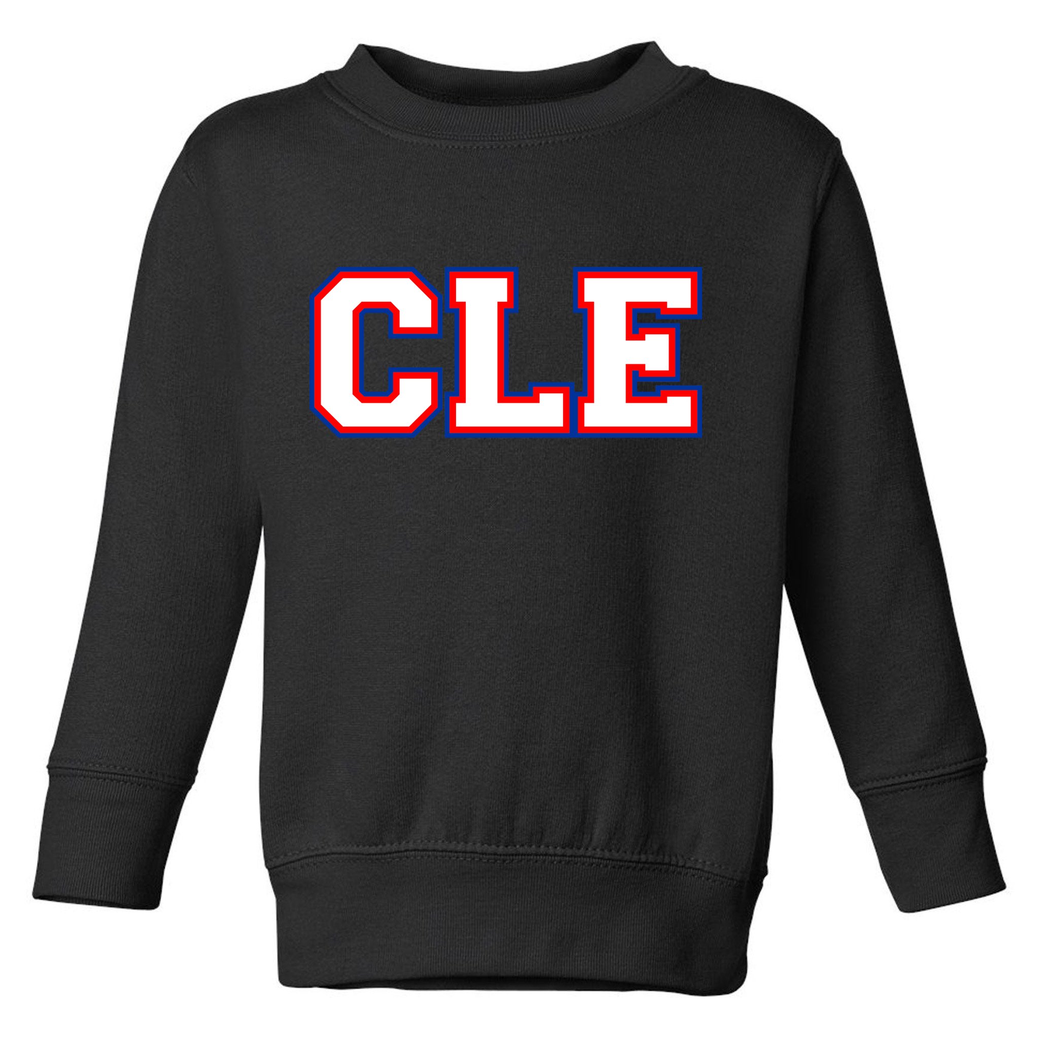 CLE Cleveland, Ohio College Letters Baseball Colors Toddler Sweatshirt