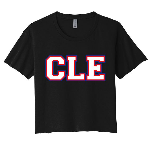 CLE Cleveland, Ohio College Letters Baseball Colors Crop Top
