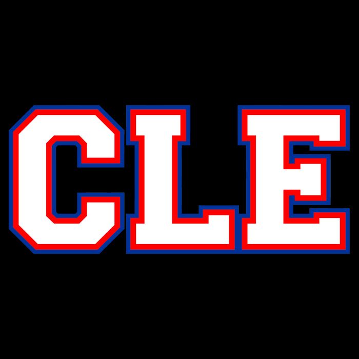 CLE Cleveland, Ohio College Letters Baseball Colors Full Zip Hoodie