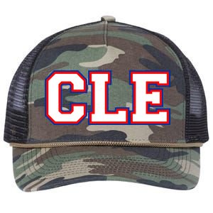 CLE Cleveland, Ohio College Letters Baseball Colors Retro Rope Trucker Hat Cap