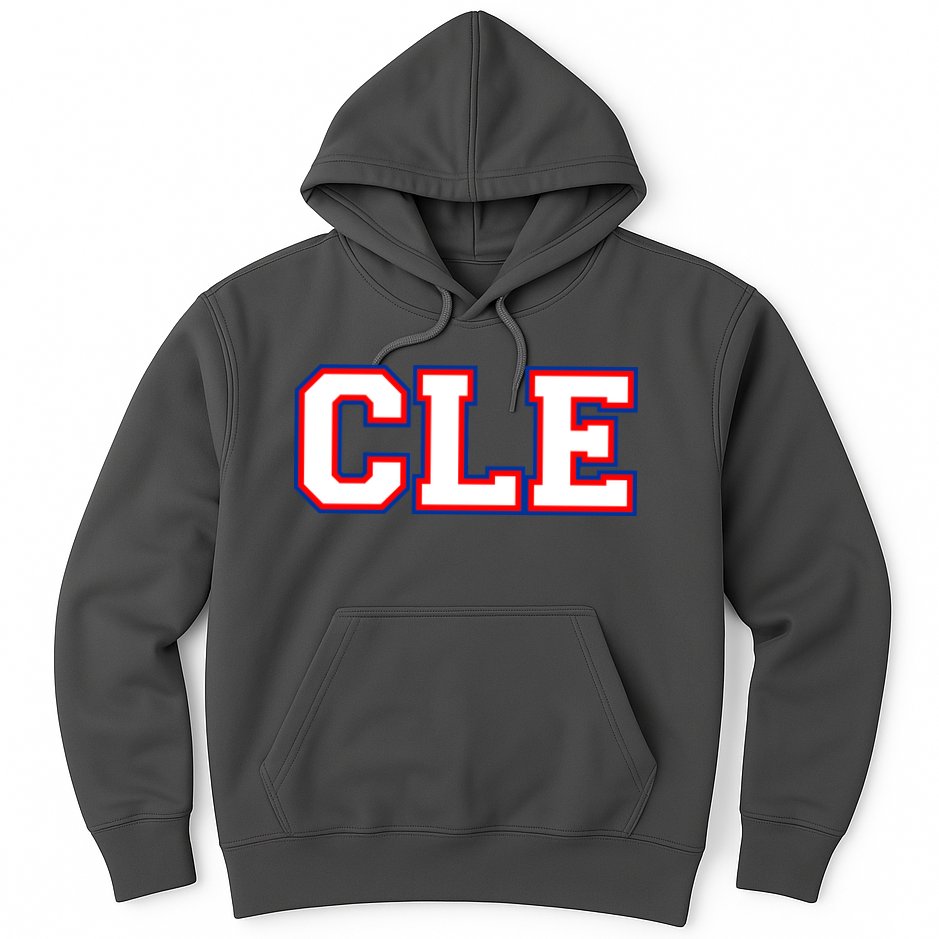CLE Cleveland, Ohio College Letters Baseball Colors Hoodie