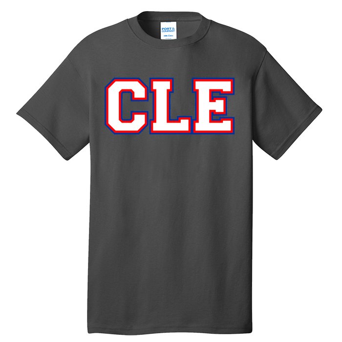 CLE Cleveland, Ohio College Letters Baseball Colors Tall T-Shirt