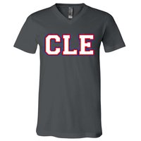 CLE Cleveland, Ohio College Letters Baseball Colors V-Neck T-Shirt