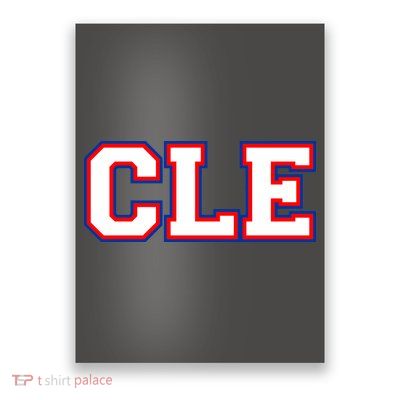 CLE Cleveland, Ohio College Letters Baseball Colors Poster