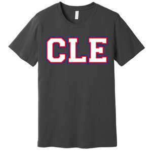 CLE Cleveland, Ohio College Letters Baseball Colors Premium T-Shirt