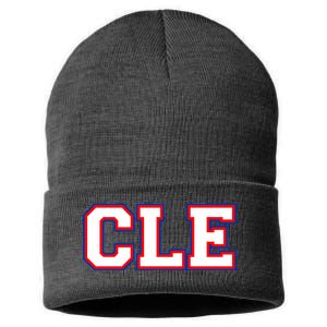 CLE Cleveland, Ohio College Letters Baseball Colors Sustainable Knit Beanie