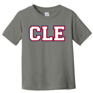 CLE Cleveland, Ohio College Letters Baseball Colors Toddler T-Shirt