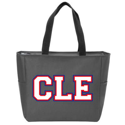 CLE Cleveland, Ohio College Letters Baseball Colors Zip Tote Bag