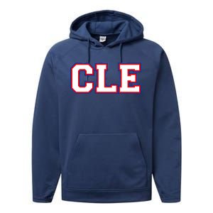 CLE Cleveland, Ohio College Letters Baseball Colors Performance Fleece Hoodie