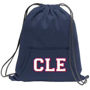 CLE Cleveland, Ohio College Letters Baseball Colors Sweatshirt Cinch Pack Bag