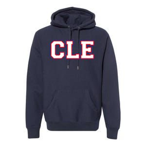 CLE Cleveland, Ohio College Letters Baseball Colors Premium Hoodie