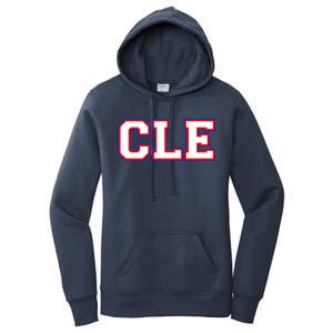 CLE Cleveland, Ohio College Letters Baseball Colors Women's Pullover Hoodie