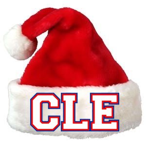 CLE Cleveland, Ohio College Letters Baseball Colors Premium Christmas Santa Hat