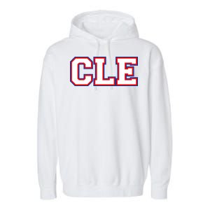 CLE Cleveland, Ohio College Letters Baseball Colors Garment-Dyed Fleece Hoodie