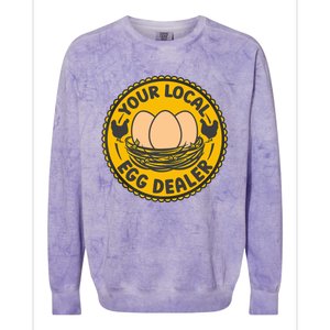 Chicken Local Egg Dealer Funny Egg Supplier Support Chicken Colorblast Crewneck Sweatshirt