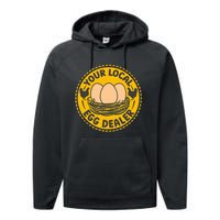 Chicken Local Egg Dealer Funny Egg Supplier Support Chicken Performance Fleece Hoodie