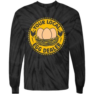 Chicken Local Egg Dealer Funny Egg Supplier Support Chicken Tie-Dye Long Sleeve Shirt