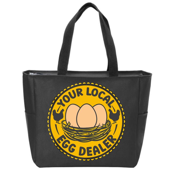 Chicken Local Egg Dealer Funny Egg Supplier Support Chicken Zip Tote Bag