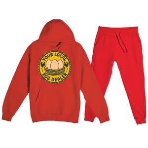 Chicken Local Egg Dealer Funny Egg Supplier Support Chicken Premium Hooded Sweatsuit Set