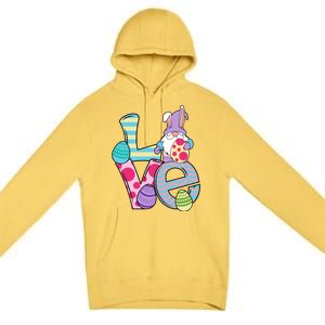 Cute Love Easter Gnome Egg Hunting Bunny Easter Premium Pullover Hoodie