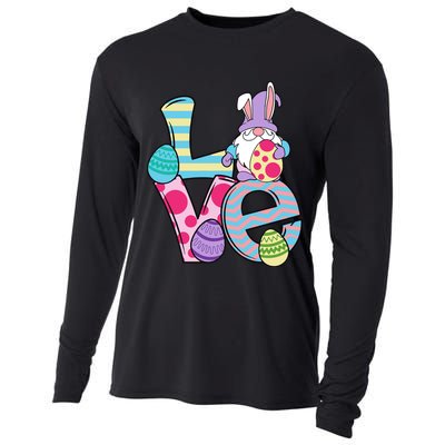 Cute Love Easter Gnome Egg Hunting Bunny Easter Cooling Performance Long Sleeve Crew