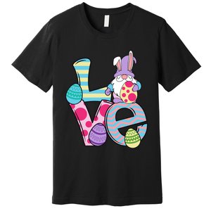 Cute Love Easter Gnome Egg Hunting Bunny Easter Premium T-Shirt