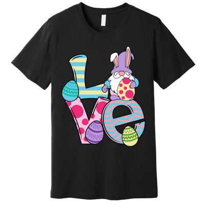 Cute Love Easter Gnome Egg Hunting Bunny Easter Premium T-Shirt