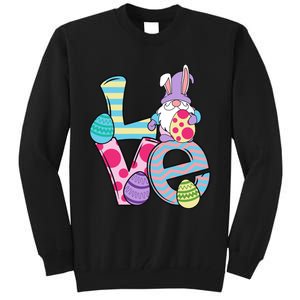 Cute Love Easter Gnome Egg Hunting Bunny Easter Tall Sweatshirt