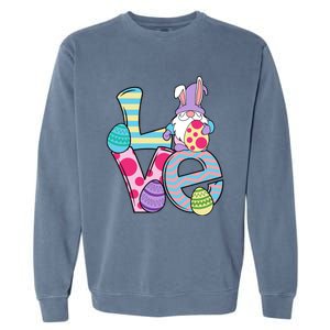 Cute Love Easter Gnome Egg Hunting Bunny Easter Garment-Dyed Sweatshirt